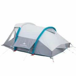 Quechua Air Seconds Fresh & Black, Inflatable Waterproof Family Camping Tent, 4 Person