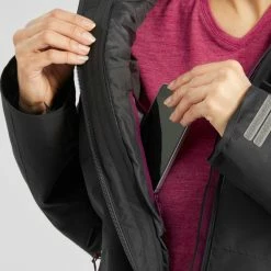 Forclaz Hiking Clothing Travel 500, 18°F Waterproof 3-in-1 Comfort Backpacking Jacket, Women's