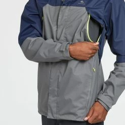 Quechua Hiking Clothing Men's MH100 Waterproof Hiking Rain Jacket