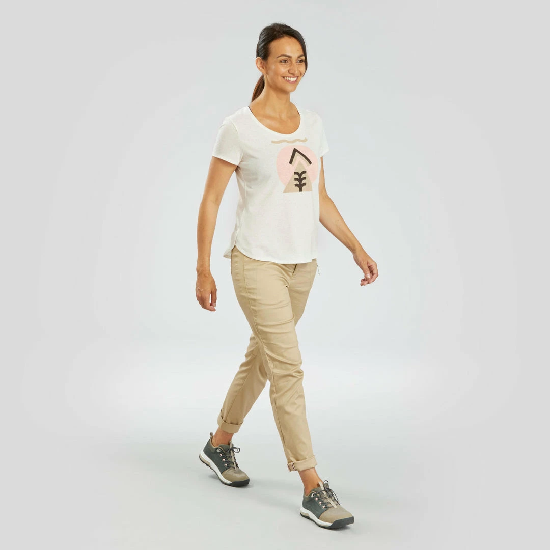 Quechua NH500, Cotton Blend Graphic T-Shirt, Women's Hiking Clothing