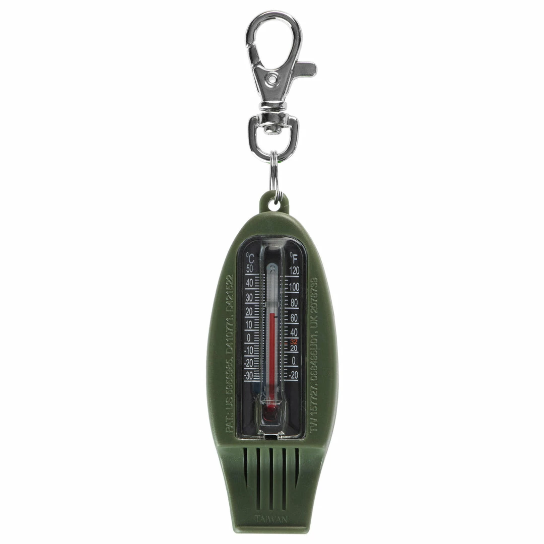 Geonaute 4-in-1 Survival Tool With Whistle Compass Thermometer And Magnifying Glass Hiking Clothing
