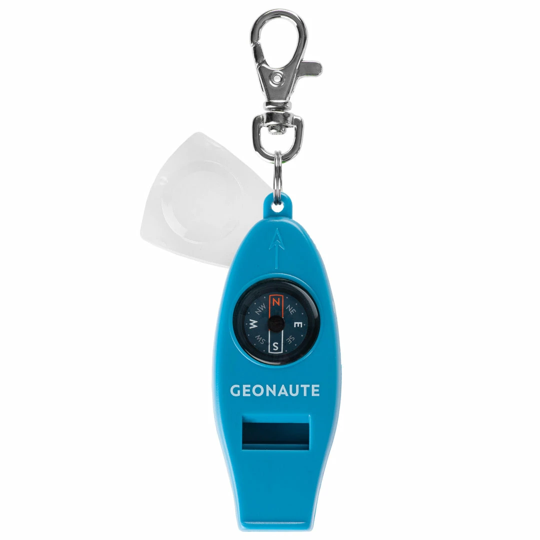 Geonaute 4-in-1 Survival Tool With Whistle Compass Thermometer And Magnifying Glass Hiking Clothing