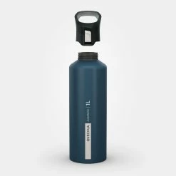 Quechua MH500, Recycled Aluminum Hiking Water Bottle With Quick-Opening Cap, 34oz Hiking Clothing