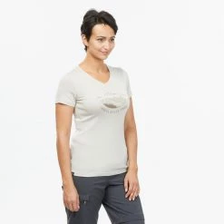 Forclaz, Merino Wool Short Sleeve Backpacking Travel T-Shirt, Women's Hiking Clothing