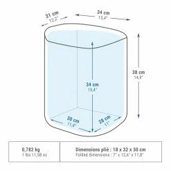 Hiking Clothing Quechua, Flexible Camping Cooler Bag With 9 Hours Of Cool Storage, 20 Liter