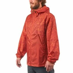 Quechua Hiking Clothing Men's Rain-Cut Zip Hiking Waterproof Rain Jacket