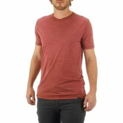 Forclaz Men's Travel Backpacking Short Sleeved Wool T Shirt Techwool 155