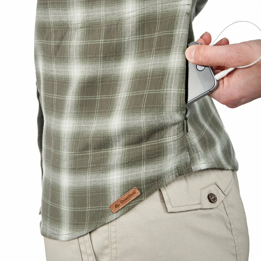 Forclaz Hiking Clothing Women's Travel Backpacking Warm Long-Sleeved Shirt Travel 100