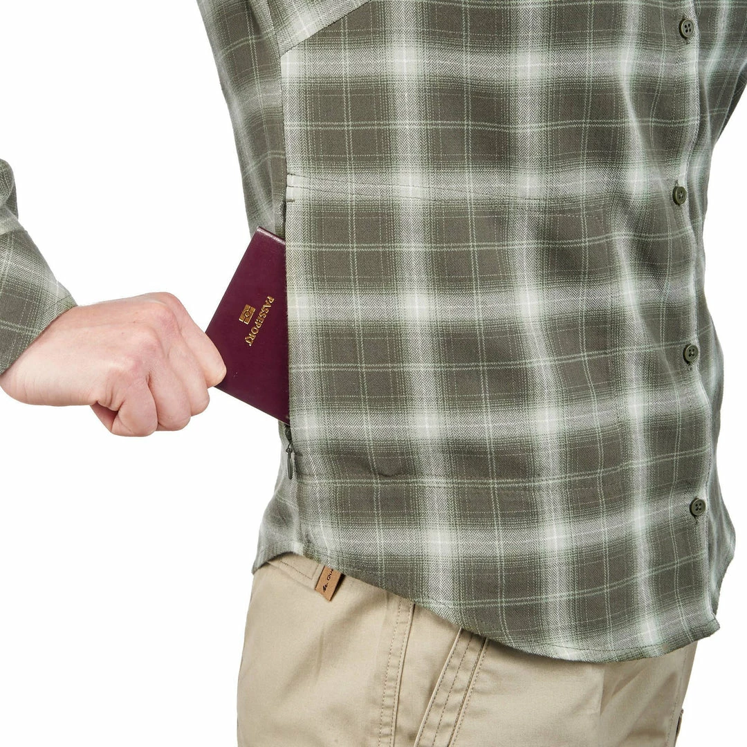 Forclaz Hiking Clothing Women's Travel Backpacking Warm Long-Sleeved Shirt Travel 100