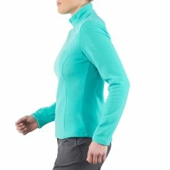 Quechua Hiking Clothing Forclaz 50, Quarter Zip Mountain Hiking Fleece, Women's