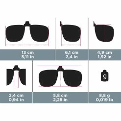 Quechua Cat 3 Polarizing Clip-Ons For Prescription Glasses MH OTG 120 L