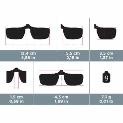 Quechua Hiking Clothing MH Category 3 Polarizing Clip-ons For Glasses Small OTG 120
