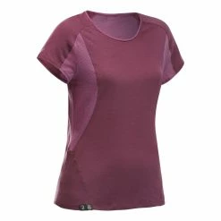 Hiking Clothing Forclaz Trek 500, Merino Wool Hiking T-Shirt, Women's