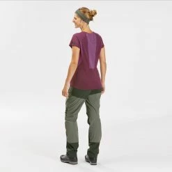 Hiking Clothing Forclaz Trek 500, Merino Wool Hiking T-Shirt, Women's