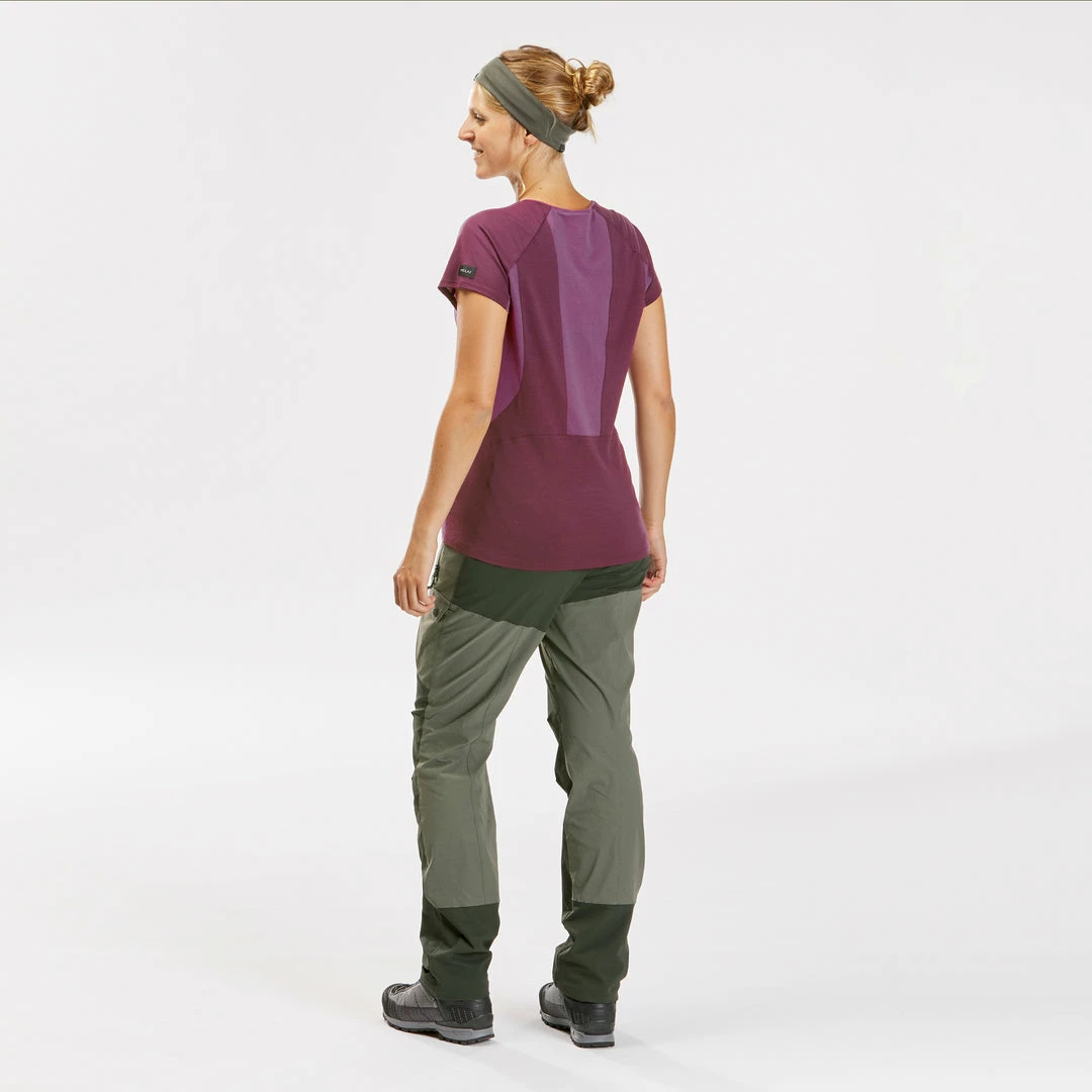 Hiking Clothing Forclaz Trek 500, Merino Wool Hiking T-Shirt, Women's