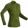 Forclaz Trek 500, Zip Long Sleeved Merino Wool Hiking T-Shirt, Men's