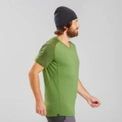 Forclaz Trek 500, Short Sleeved Merino Wool Hiking T-Shirt, Men's