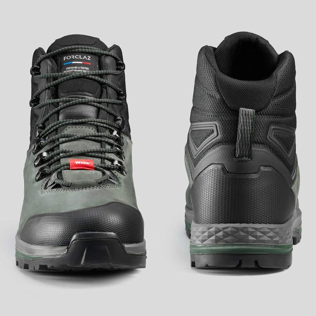 Forclaz Trek 100, Wide Leather Hiking Boots, Men'