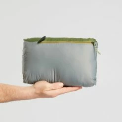 Forclaz Trek 100, Men's Light Backpacking Synthetic Down Jacket With Hoodie Hiking Clothing