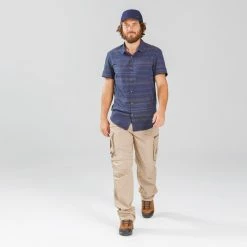 Forclaz Travel 100 Fresh, Short-Sleeved Backpacking Shirt, Men's