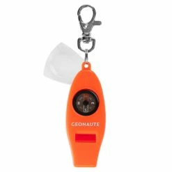 Geonaute 4-in-1 Survival Tool With Whistle Compass Thermometer And Magnifying Glass Hiking Clothing