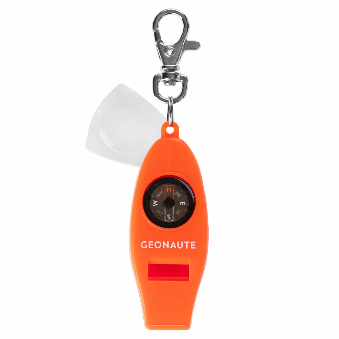 Geonaute 4-in-1 Survival Tool With Whistle Compass Thermometer And Magnifying Glass Hiking Clothing
