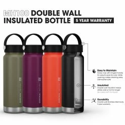 Quechua, Double Wall Insulated Wide Mouth Stainless Steel Water Bottle, 25oz