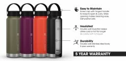Quechua, Double Wall Insulated Wide Mouth Stainless Steel Water Bottle, 25oz