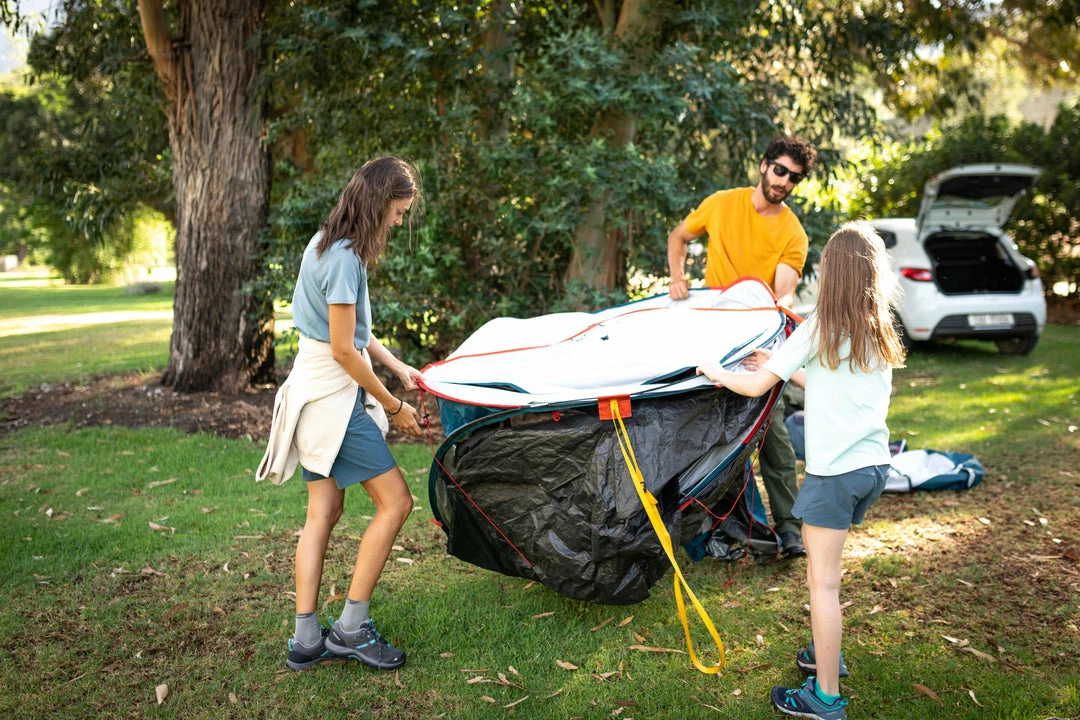 Quechua 2 Second Fresh & Black, Waterproof Pop Up Camping Tent, 3 Person