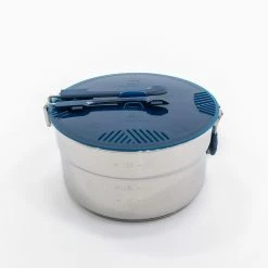 Hiking Clothing Quechua MH100, 2.6 L Camping Stainless-Steel Cook Set, 4 People