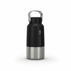 Hiking Clothing Quechua MH100, Stainless Steel Screw Cap Hiking Water Bottle, 20oz