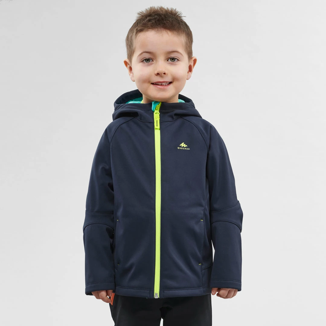 Hiking Clothing Quechua MH550, Softshell Hiking Jacket, Kids'