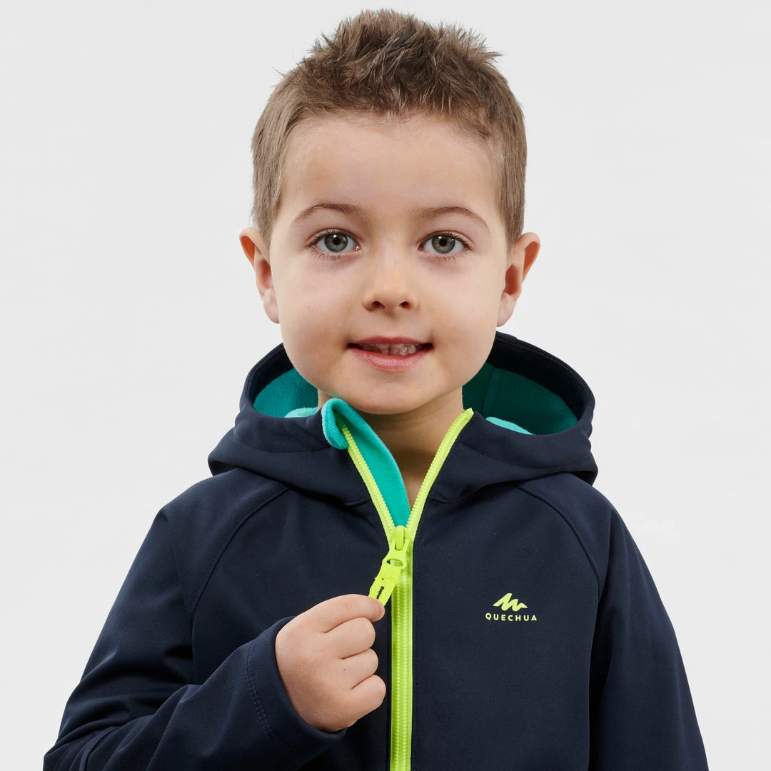 Hiking Clothing Quechua MH550, Softshell Hiking Jacket, Kids'