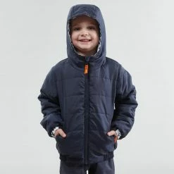 Quechua SH100 Warm, Reversible Waterproof Winter Hiking Jacket, Kids’