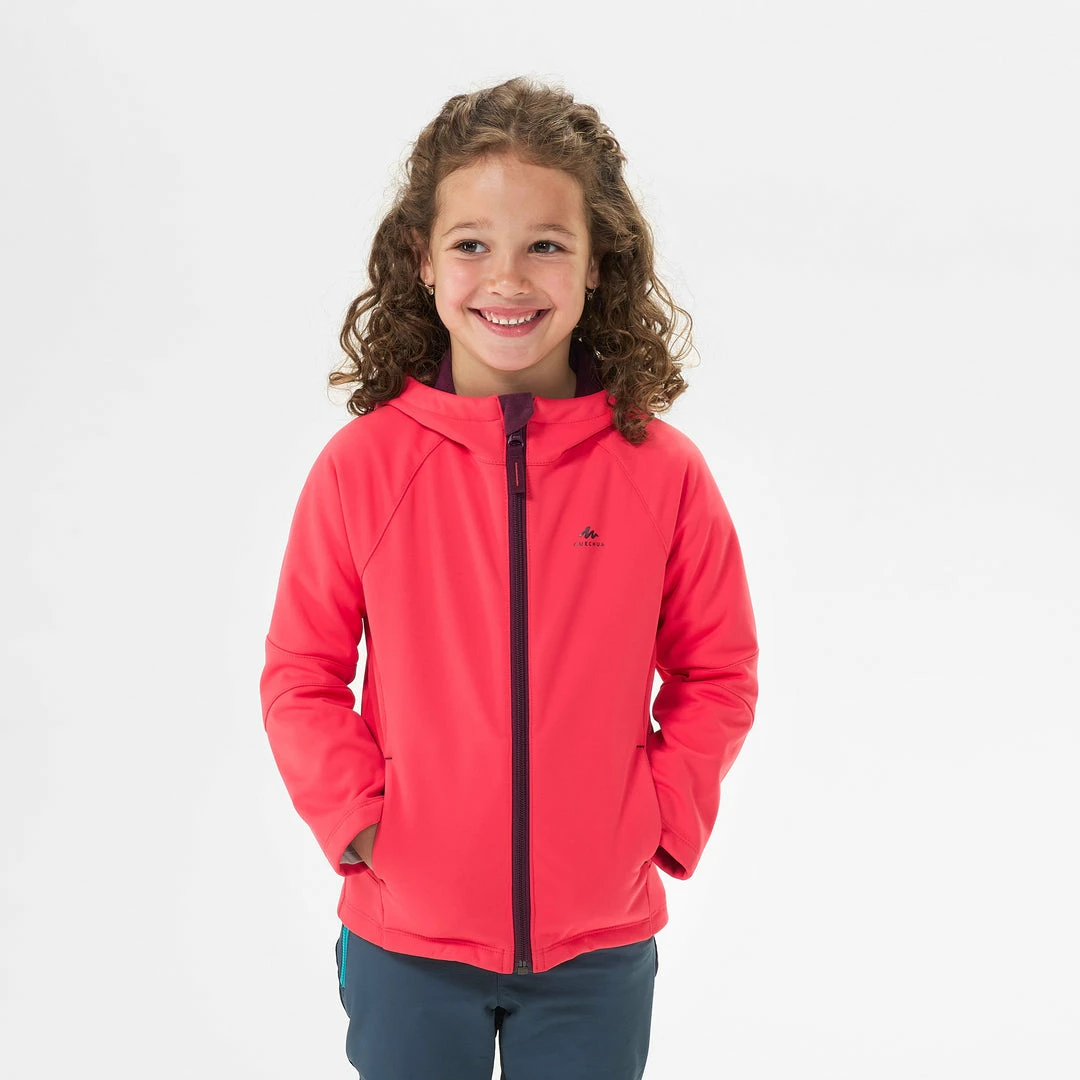 Hiking Clothing Quechua MH550, Softshell Hiking Jacket, Kids'