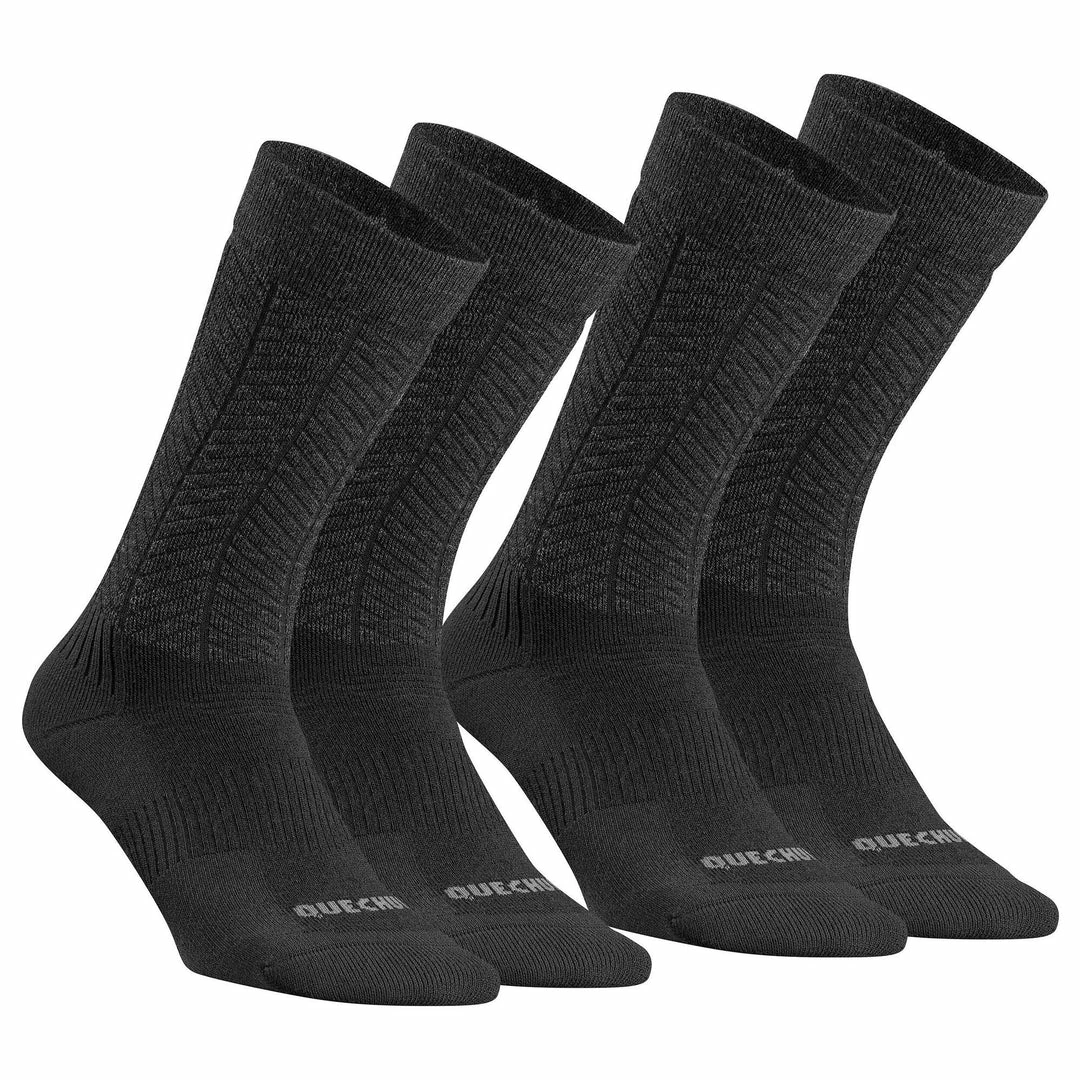 Quechua Merino Wool U-Warm Mid, Hiking Socks, 2-Pack