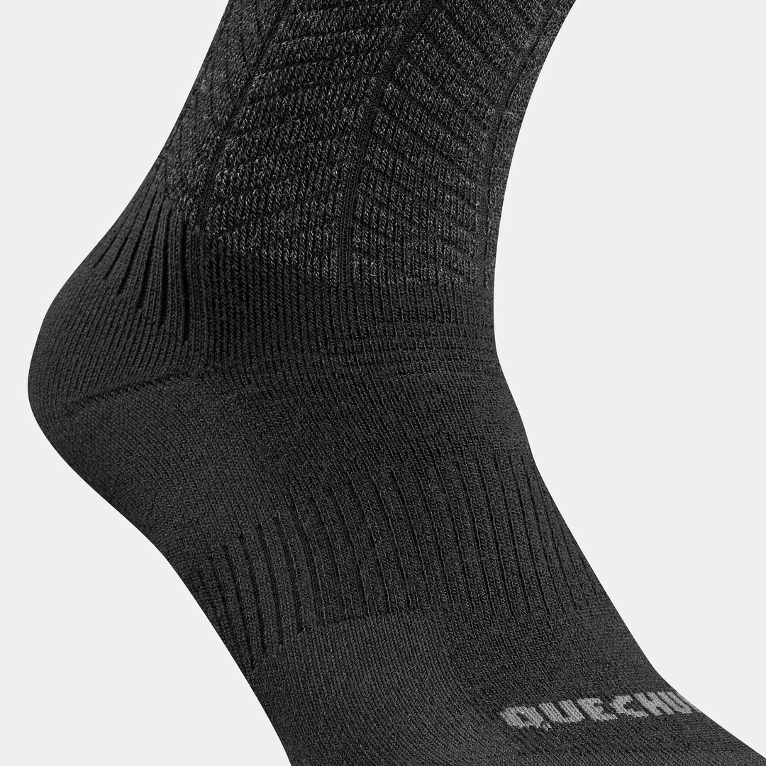 Quechua Merino Wool U-Warm Mid, Hiking Socks, 2-Pack