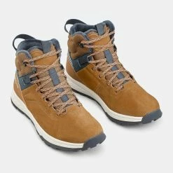 Quechua SH100 Warm, Waterproof Lace-Up Leather Hiking Boots, Kids’ Hiking Clothing