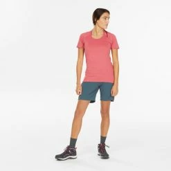 Hiking Clothing Quechua MH500, Short-Sleeved Hiking T-Shirt, Women's