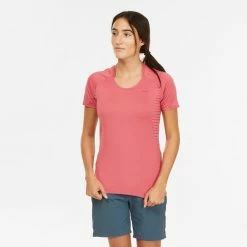 Hiking Clothing Quechua MH500, Short-Sleeved Hiking T-Shirt, Women's