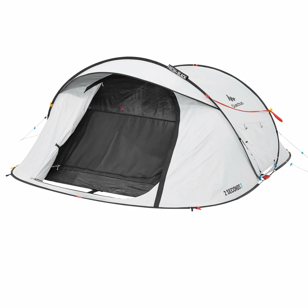 Quechua 2 Second Fresh & Black, Waterproof Pop Up Camping Tent, 3 Person
