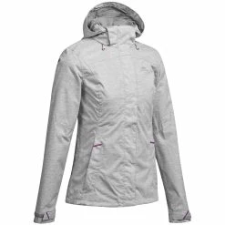 Hiking Clothing Quechua MH100, Hiking Rain Jacket, Women’s