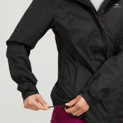 Hiking Clothing Quechua MH100, Hiking Rain Jacket, Women’s