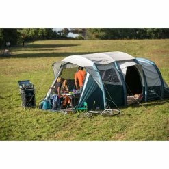 Hiking Clothing Quechua Air Seconds Fresh & Black, Inflatable Waterproof Family Camping Tent, 6 Person 2 Room