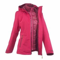 Forclaz Hiking Clothing Women's Travel Backpacking 3-in-1 Jacket RainWarm 500