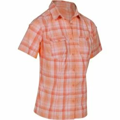 Forclaz Women's Travel Backpacking Short-Sleeved Shirt Arpenaz 500 Hiking Clothing