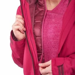 Forclaz Hiking Clothing Women's Travel Backpacking 3-in-1 Jacket RainWarm 500