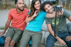 Forclaz Men's Backpacking Short-Sleeved Polo Shirt Travel 100 Hiking Clothing