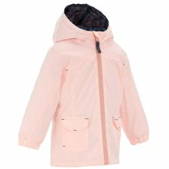 Quechua Girls' Hiking Jacket Hike 100 Warm Waterproof - Coral Hiking Clothing