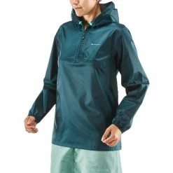 Hiking Clothing Quechua Raincut NH100, Waterproof Zip Hiking Rain Jacket, Women's